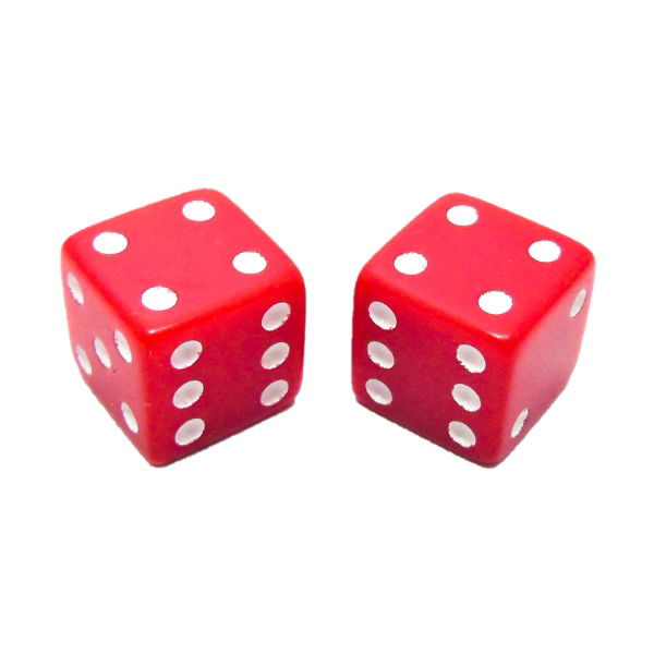 Dice Schrader Valve Caps Red (Pair)