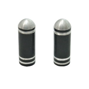 Bullet Black Schrader Valve Cap Pair