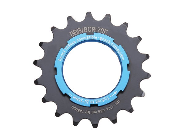 BBB BCR-70E E-Bike Sprocket with Boost Adaptor 18t Grey & Blue 