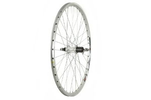 Rear 26" QR 8/9 Speed Cassette Doubel Wall Rim Wheel Silver