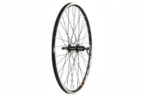 Rear 26" QR 8/9 Speed Cassette Deore Hub, Double Wall Rim Wheel Black