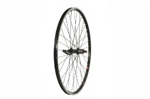 700c Hybrid Rear Wheel -Black V-Rim 8/9 Cassette Q/R