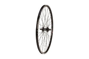 700c Hybrid Front Wheel Black V-Rim DIsc Q/R