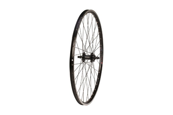 700c Hybrid Front Wheel Black V-Rim DIsc Q/R