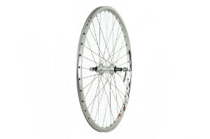 Rear 26" QR Screw-on Double Wall Rim Wheel Silver