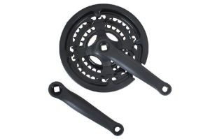 Sunrace 48/38/28t - 170mm Steel Black Plastic Coated Chainset 