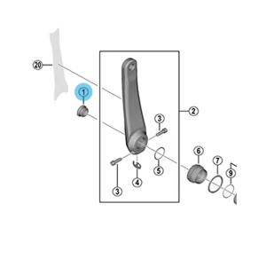 Shimano FC-M8100 Crank Arm Fixing Bolt Single 