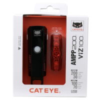 CatEye AMPP 900 Lumen LED Front & VIZ 300 LED Rear USB Light Set 