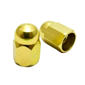 Alloy Schrader Valve Caps Gold (Pair)