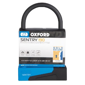 Oxford Sentry U-Lock Medium Blue 190mm x 110mm Silver Rated