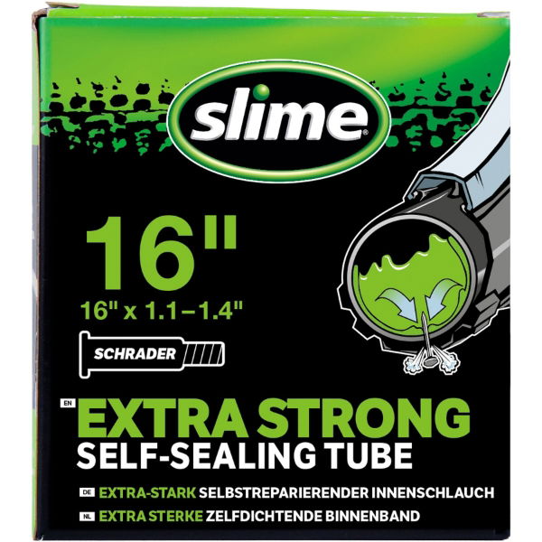 16x1.10-1.40 Slime Self Sealing 32mm Schrader Valve Inner Tube 